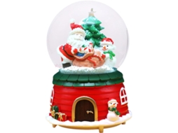 Caixa De Música De Natal, Globos De Neve Com |, Casa Pintada À Mão