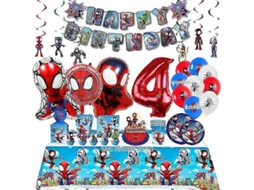 Decoração De Festa De Aniversário Do Homem-aranha 2024 Com Balões, Suprimentos Para Eventos Do Homem-aranha E Seus Amigos Fantásticos, Talheres Descar