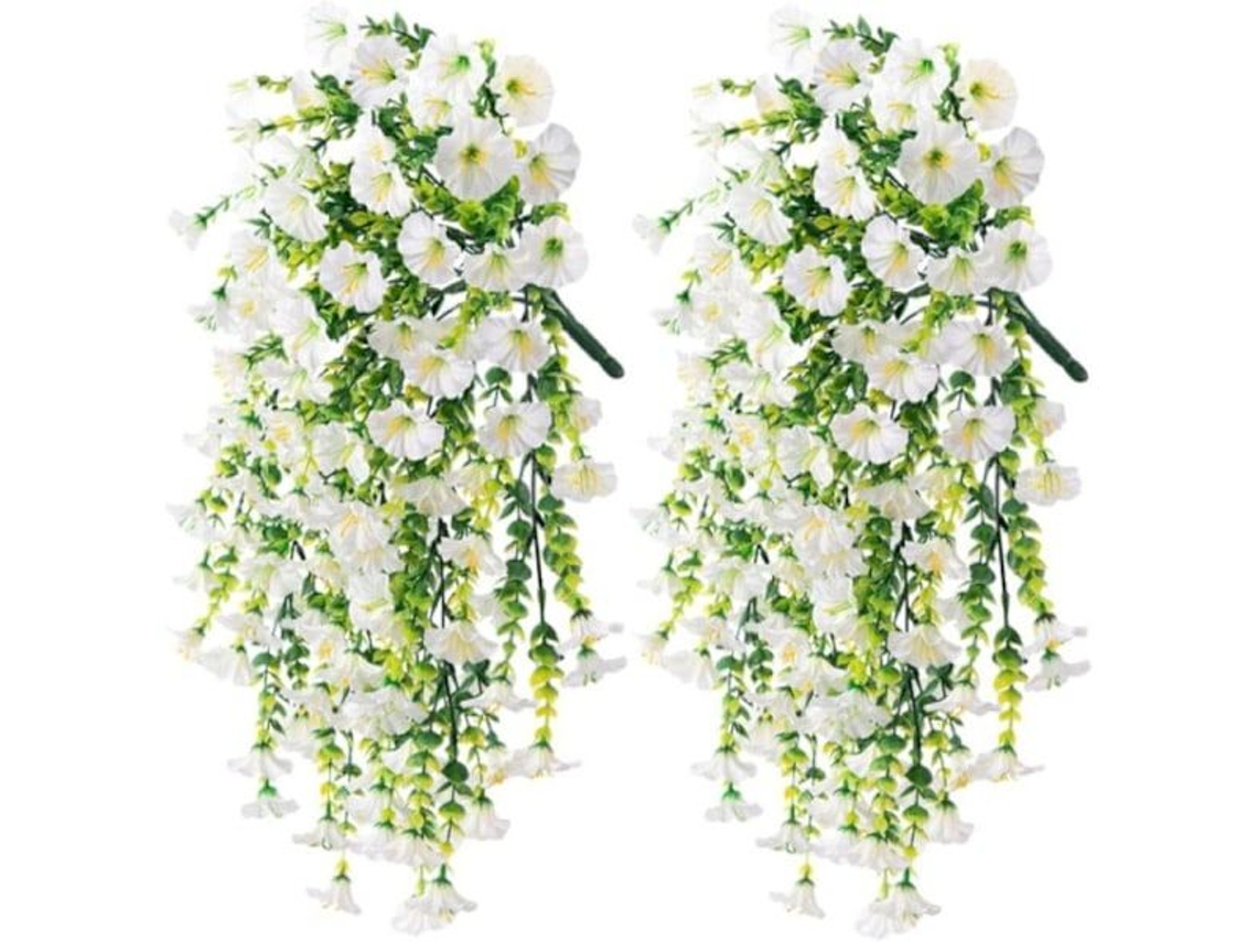 Conjunto de 2 Flores Artificiais Pendentes Resistentes a Uv, para Casa, Jardim AQUAFORGE