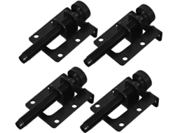 Operitacx Conjunto De 4 Pés Ajustáveis Para Móveis Em Pvc Preto + Aço Laminado A Frio