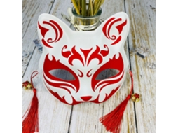 Máscara Japonesa Meio Rosto Pintada À Mão Gato Raposa Máscara Anime Demon Slayer Baile De Máscaras Festival De Halloween Cosplay Adereços