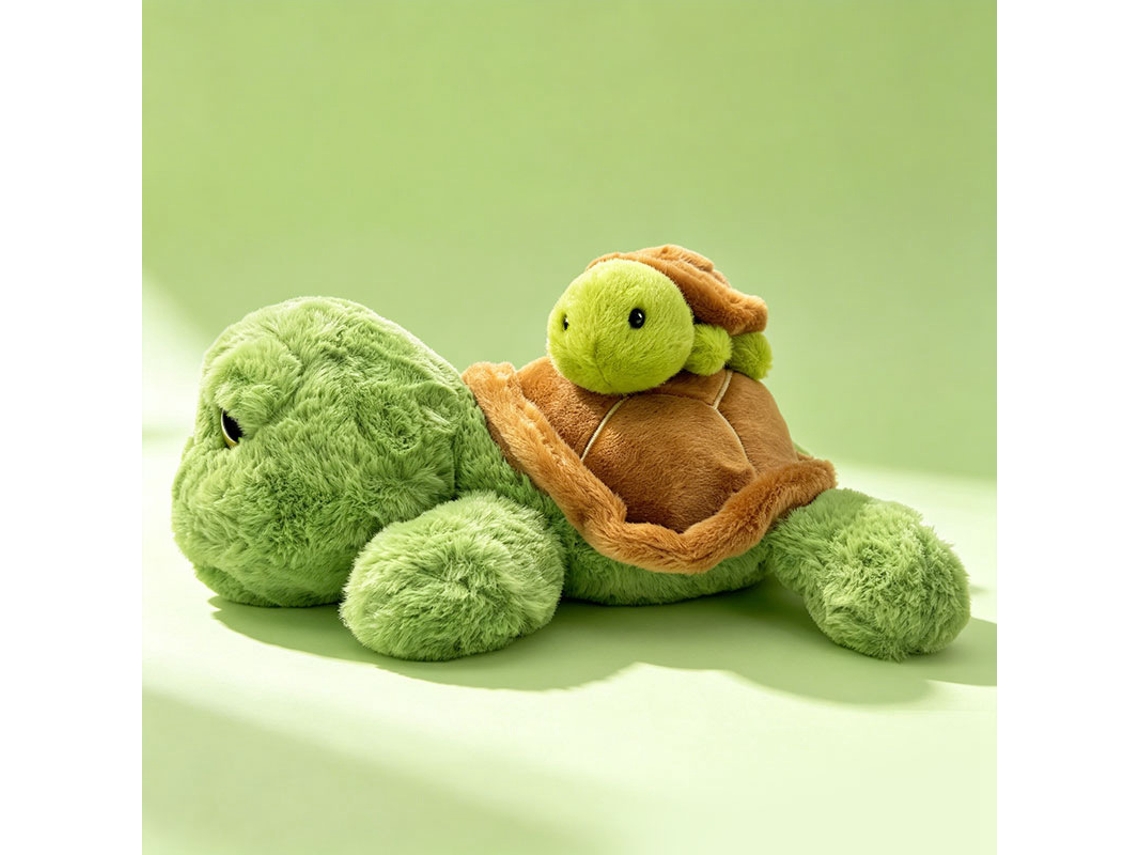 Tartaruga Mãe e Filhote de Pelúcia, Boneco de Companhia, Almofada de Pelúcia MDUG (28 Cm 0,25 Kg)