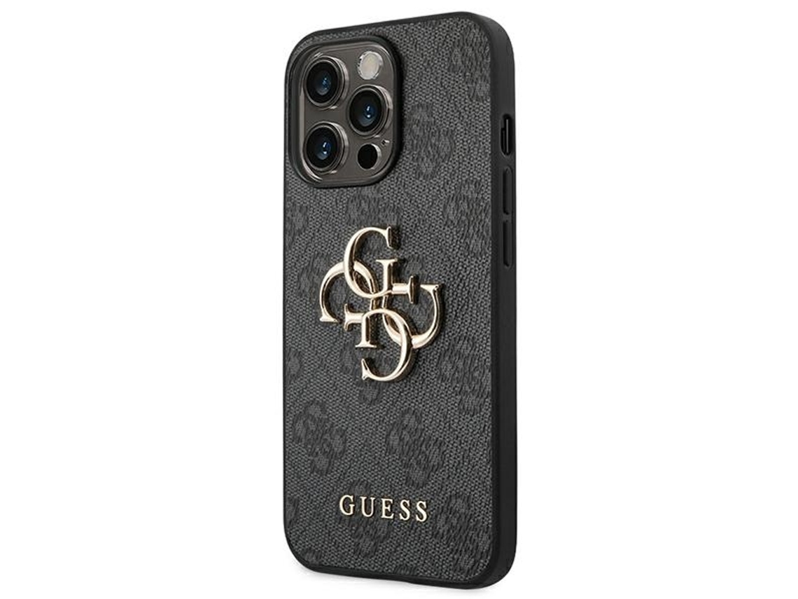 Capa Logótipo Cinza para iPhone 14 Pro Max GUESS Rígida Prateado