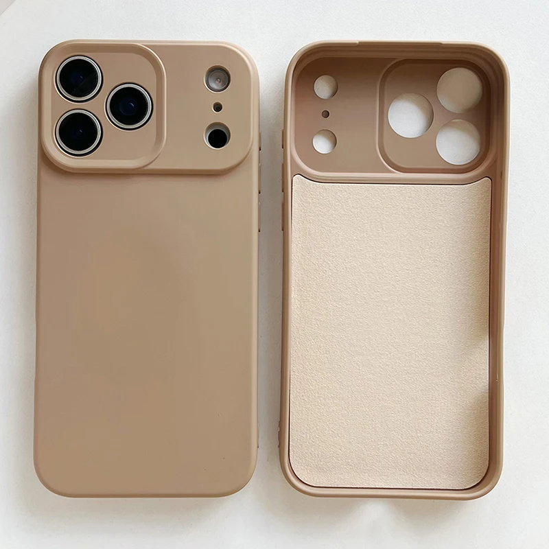 Capa De Silicone Líquido Para Iphone (iphone 14 Plus Marrom), Feita De Tpu Para Proteção Contra Impactos.