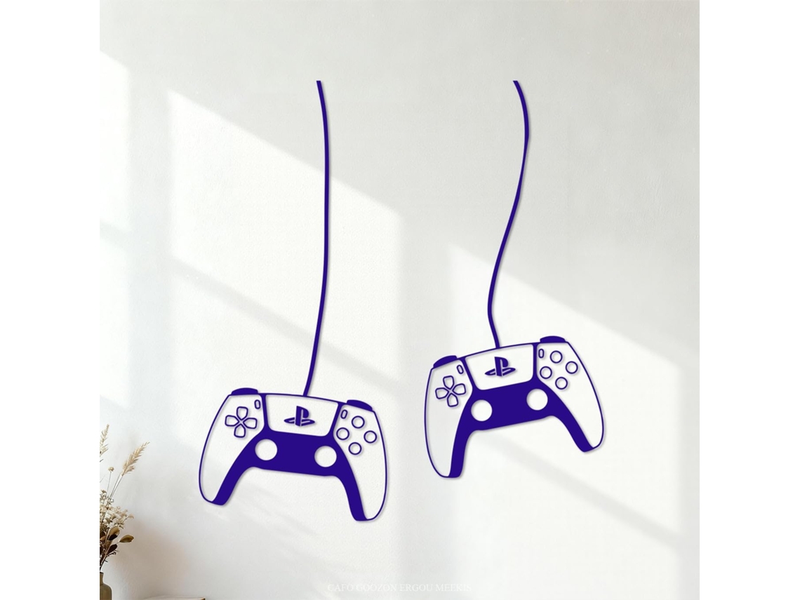 Salle De Jeux Video With Manette De Jeu Adesivos Gravés 72x78.3cm Fácil Instalação Azul Foncé