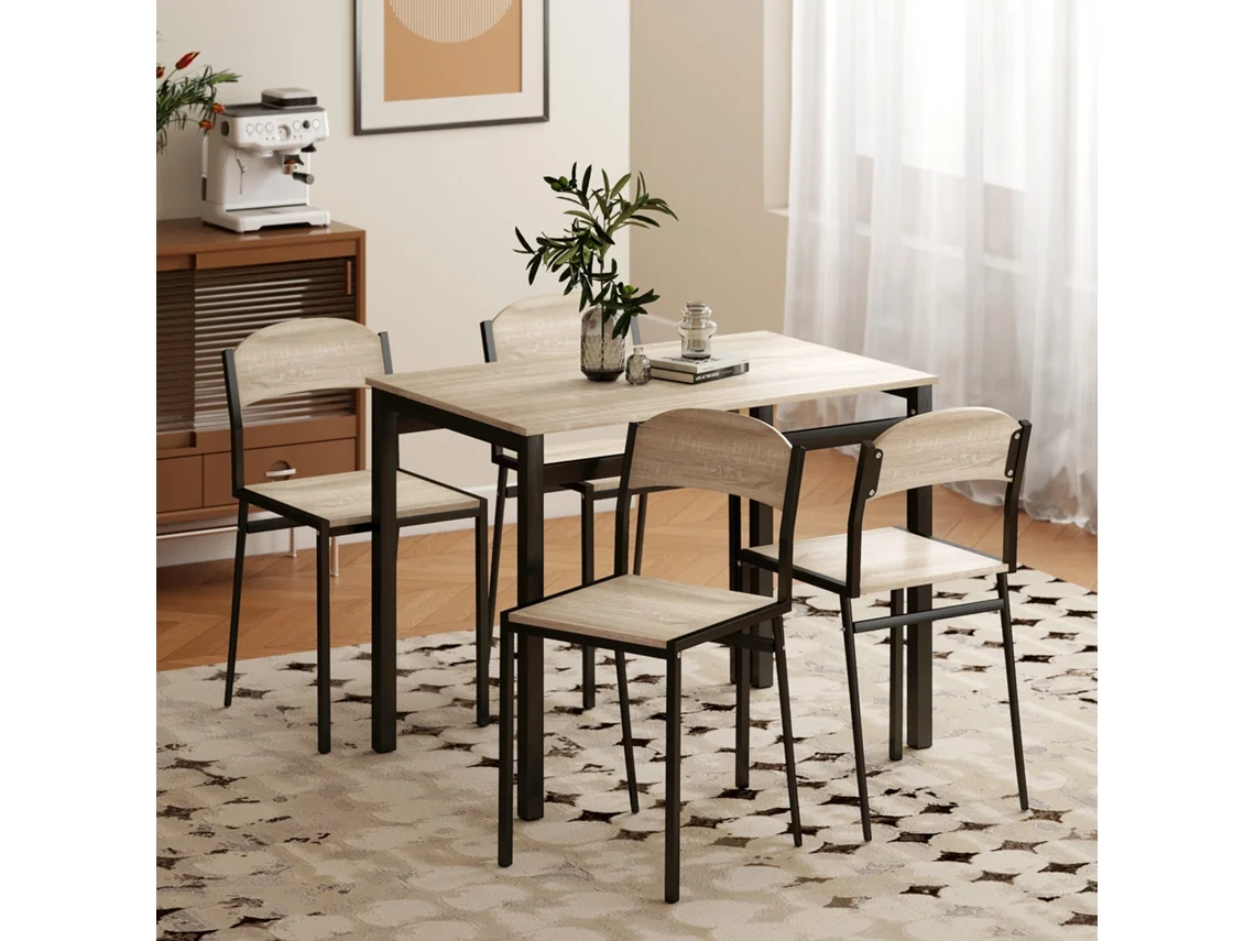 5 Piece Dining Set, Dining Table With 4 Chairs, Space Saving Kitchen Table Set, Dining Room Kitchen Set, Black