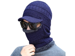 2026 gorro de Invierno para Hombre Balaclava com Lã Térmica Gorro de Ponto Aquecedor de Pescoço