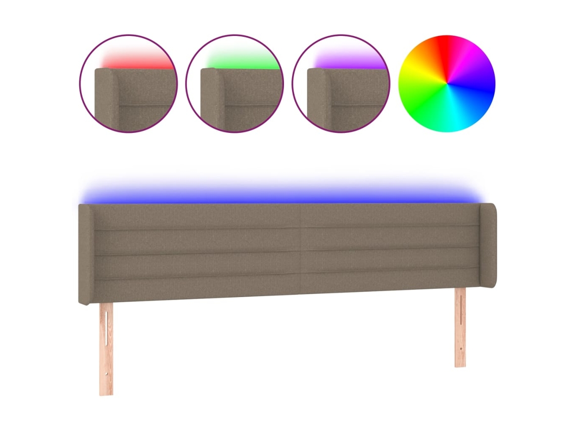 Led Headboard, Led Headboards Vidaxl Cinzento-acastanhado Tecido (183 X 16 X 78/88 Cm)