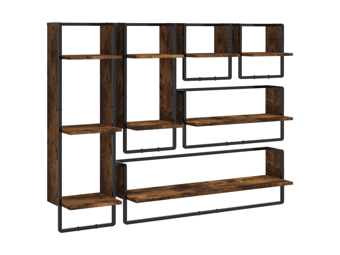 Wall Shelf Set, Wall Shelf Sets Vidaxl Marrom Madeira Processada (n/a)