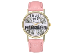 Relógio de Pulso Stylish Quarts Masculino e Feminino Cor Rosa