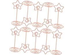 Bestonzon 10-clipes De Mesa Em Metal Dourado Com Base Espiral E Formato Estrela Cinco Pontas, Ideais Para Exibir Fotos E
