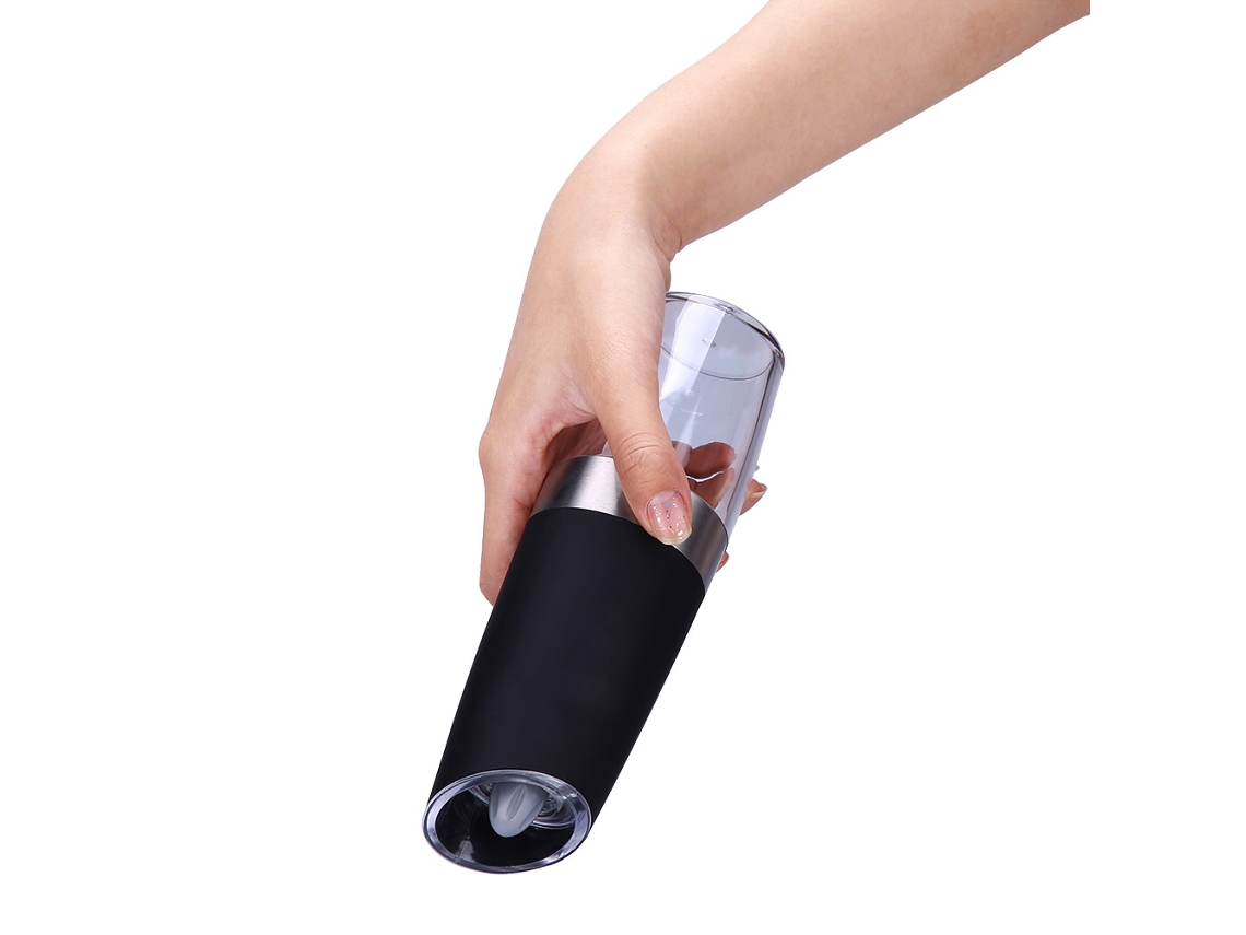 Moedor De Sal E Pimenta Gravitacional Automático Com Grossura Ajustável E Luz Led Azul Aquaforge