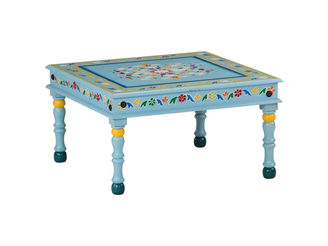 Mesa de centro VIDAXL Turquesa Madeira (54 x 54 x 30 cm)