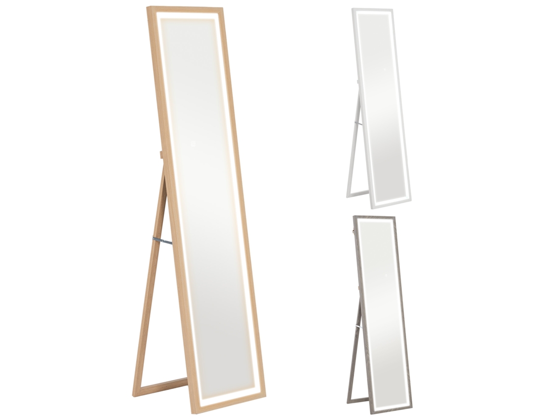 Espelho de Corpo Inteiro com Luz Led 160x40 Cm com Iluminação 3 Cores Smart Touch Memory Function Oak Ge