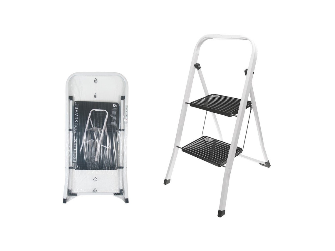 Escada De Cozinha Koopman Com 2 Degraus E Suporte Metal Resistente Antiderrapante