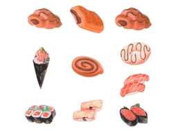 10 Unidades de Ímãs de Geladeira para Sushi ALLINLESS