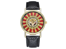 Relógio de pulso masculino Zhoulianfa com movimento de quartzo e pulseira de PU (preto)