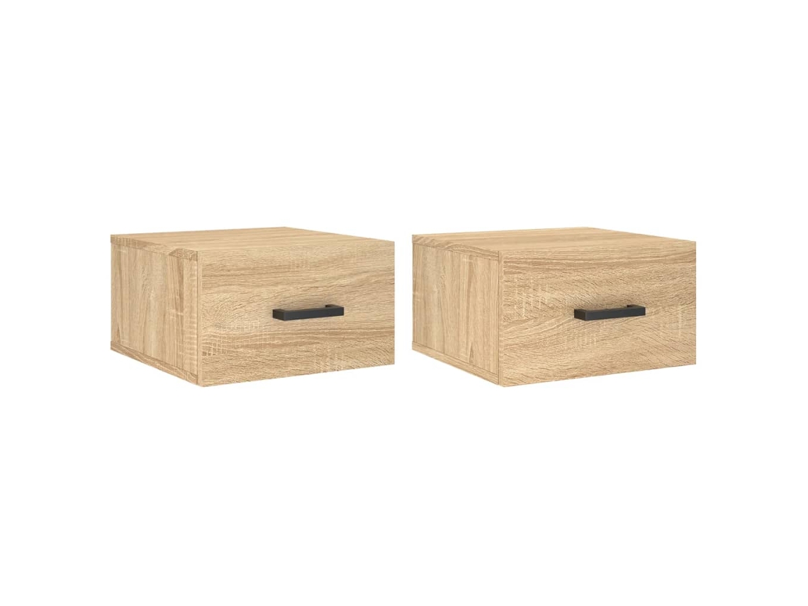 Wall-mounted Bedside Cabinet, Wall-mounted Bedside Cabinets Vidaxl Marrom Madeira Processada (n/a)