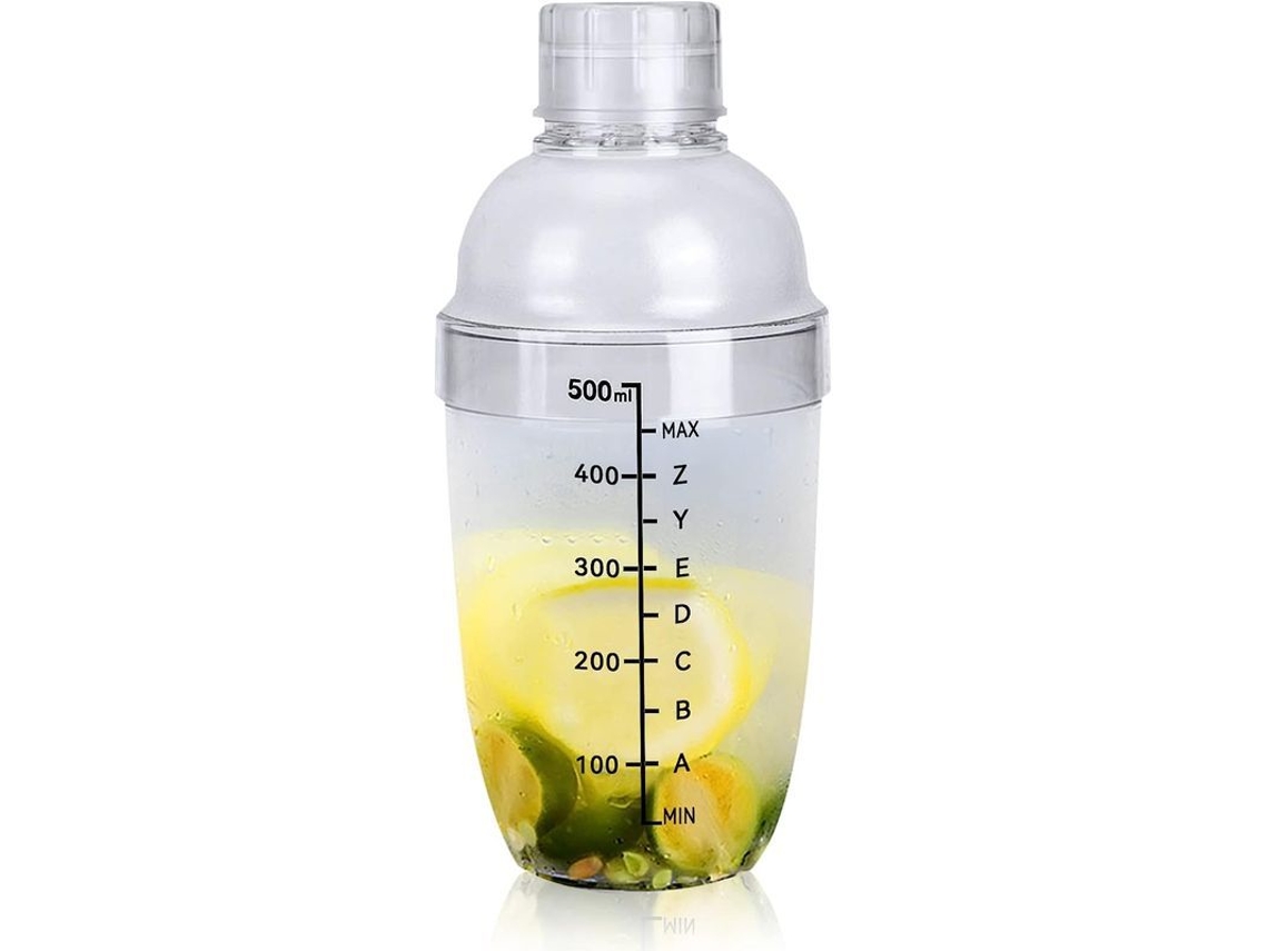 Shaker de coquetel Nova Line plástico 500ml com escala, design destacável | S/MARCA