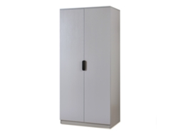 Guarda Roupa Eiselfing Mdf 176x80x52cm Cinza [EN.CASA] (2 Portas 1 Bengaleiro 4 Compartimentos)