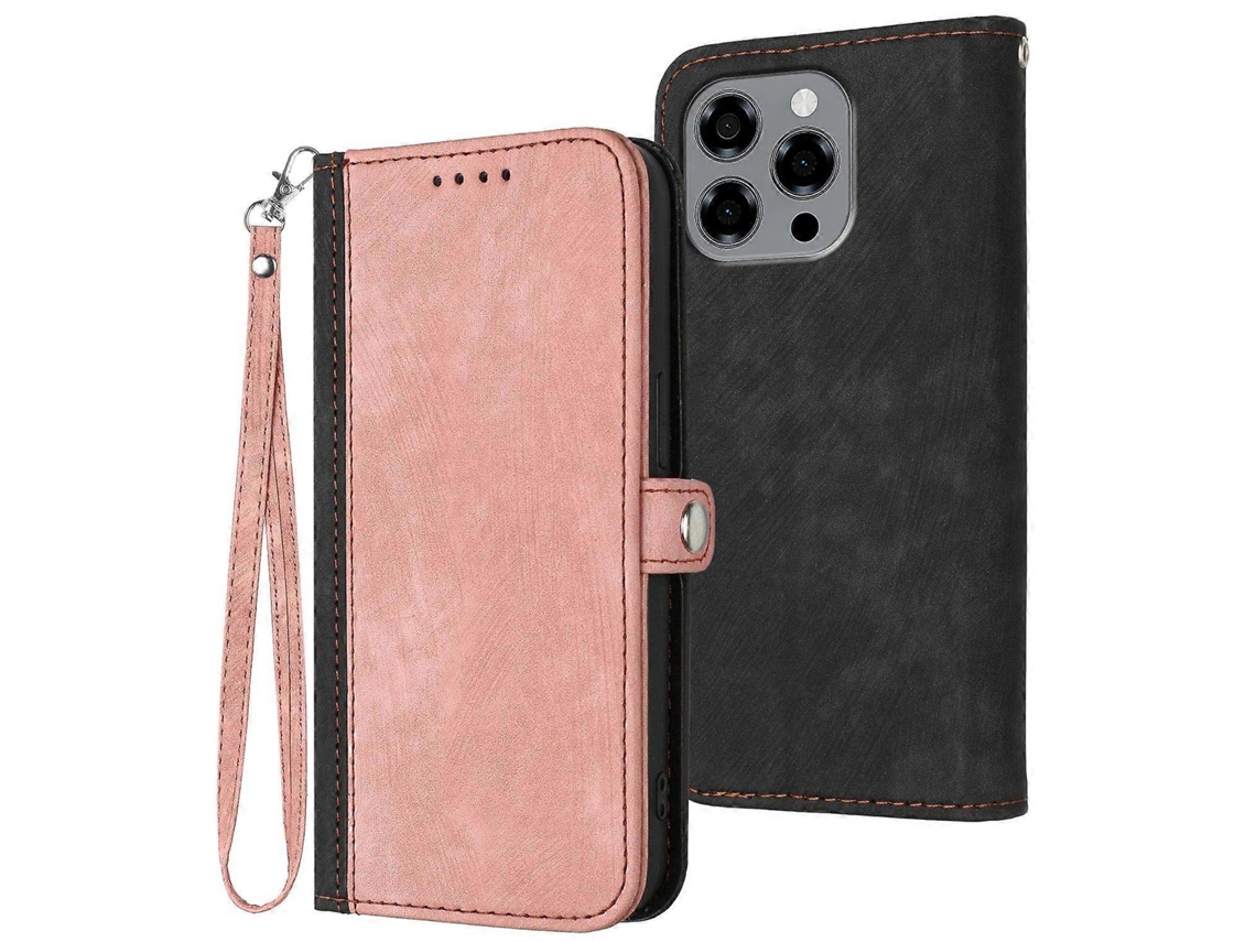 Capa De Couro Com Alça De Mão Dupla E Fivela Lateral Para Doogee Note 58 / Note 58 Pro