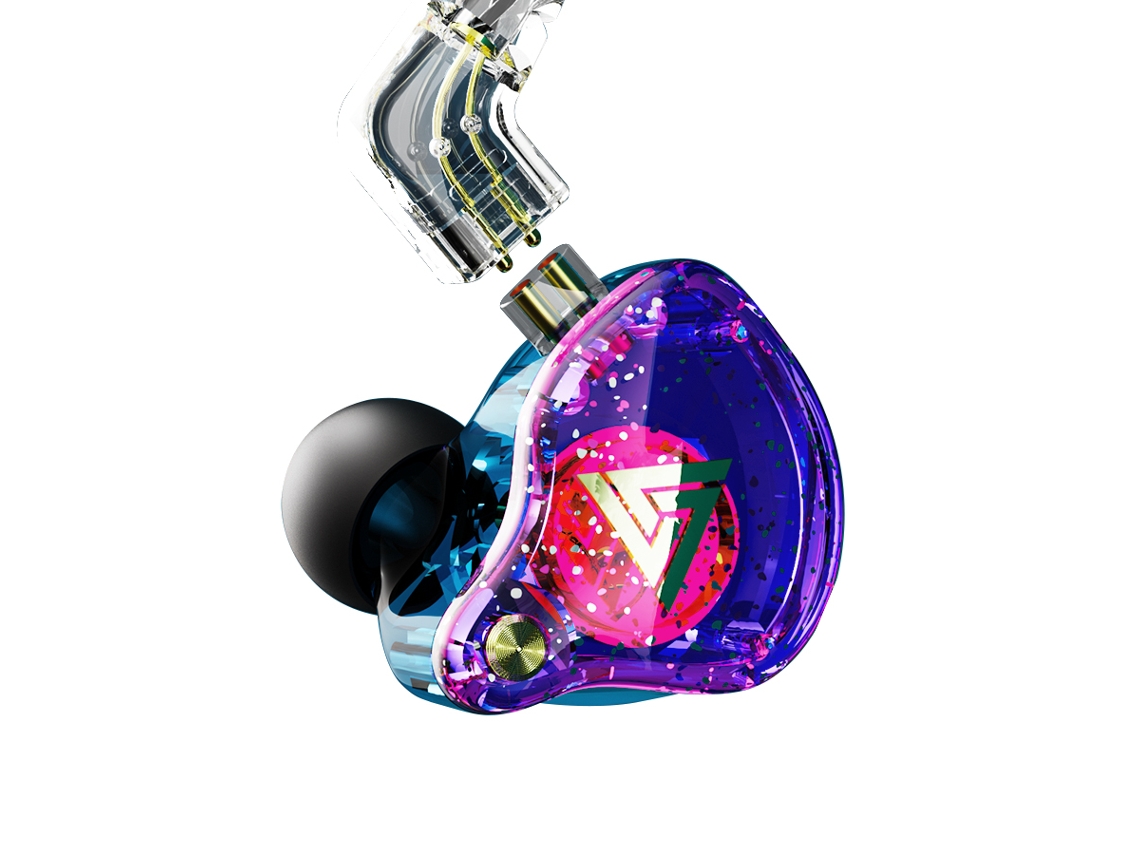 (roxo) Fones De Ouvido Esportivos Sem Fio, Cancelamento De Ruído, Graves, Driver Dinâmico 1dd Com Fio E Microfone.