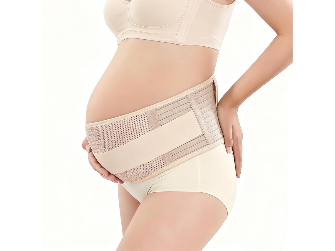 Cinta de Suporte para Grávidas Cor Pele com Malha Respirável, Apoio Abdominal Ajustável e Conforto Diário YANYXR