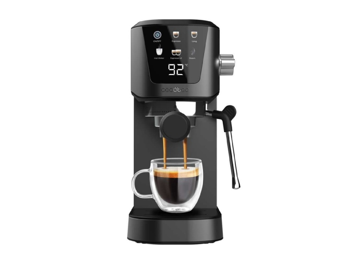 Cafeteira Cecotec Power Espresso 20 Touch para expresso e cappuccino. 1350 W, 20 bares, Touch Fabric, Vaporizador.