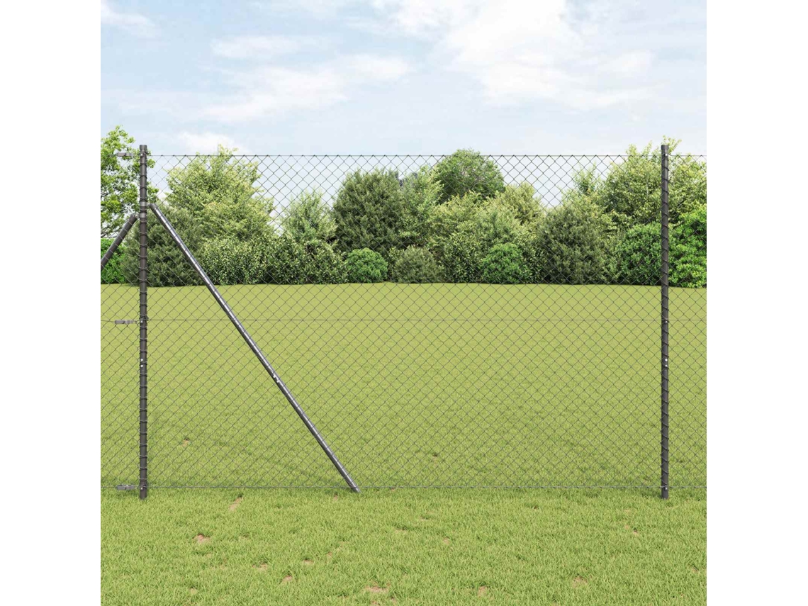 Vidaxl Cerca De Malha 10 X 1,6 M Aço Cinzeto