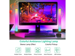 Luz de Atmosfera RGB com Ativação por Voz e Ritmo Musical | S/MARCA
