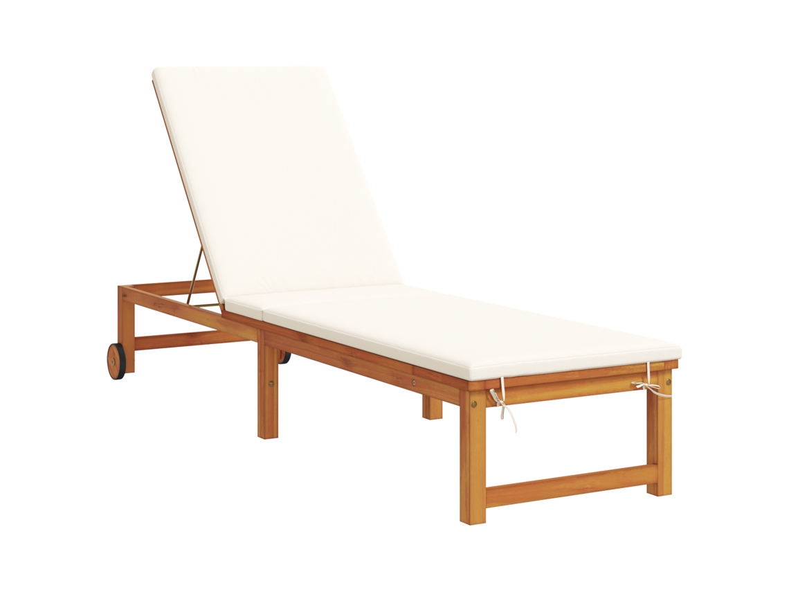 Conjunto 1 Espreguiçadeira Vidaxl Castanho Madeira De Acácia Maciça (202 X 53 X 89 Cm)