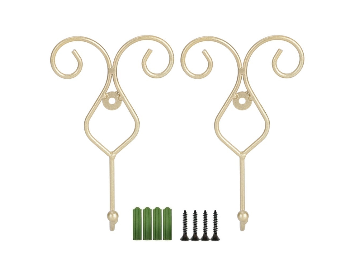 Perchas de Pared para Banho e Cozinha, Roupas, Toalhas, Ouro 2 peças S/MARCA