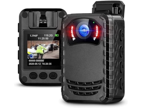 Mini Câmera Full HD 1296P Câmera Policial Portátil com Visão Noturna 128GB Bestvite (Preta)