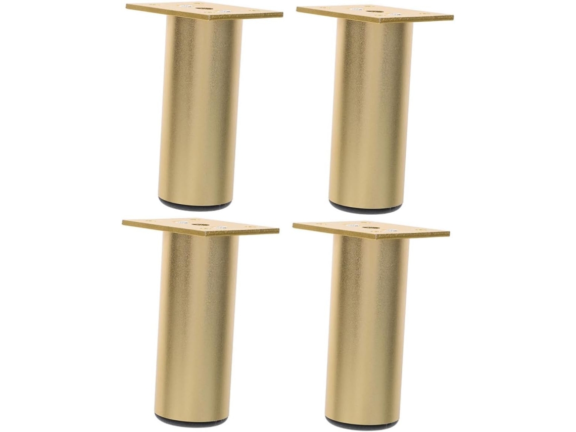 Conjunto De 4 Pés Ajustáveis Em Liga Alumínio Para Móveis, Mesas, Cadeiras E Armários Fácil Instalação Robustez