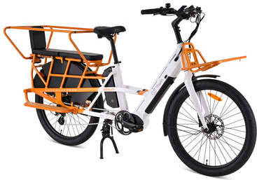 Bicicleta Elérica YOUIN de Carga Berlin (Autonomia: 125 km - Branco e Laranja)