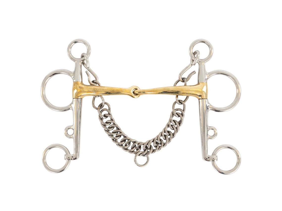 Articulação Simples Pelham Soft Contact 14 Mm Dourado 13.5 Cmbr