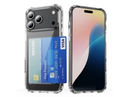 Capa Transparente Skalo Para Iphone 17 Pro Com Compartimento Para Cartões - Transparente