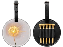 Bolsa Preta para Guardar Tees de Golfe com Estampa Vibrante de Dente de leão Fácil de Transportar e Mais Efi