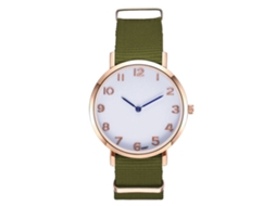 Reloj De Cuarzo Para Hombre Con Correa De Nailon Dial Redondo Simple Outdoor Zhoulianfa (verde)