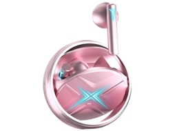 (rosa) Fones De Ouvido Sem Fio, Com Uma Luz Pulsante Moderna E Um Estojo De Carregamento Que Oferece 24 Horas De Duração Da Bateria.