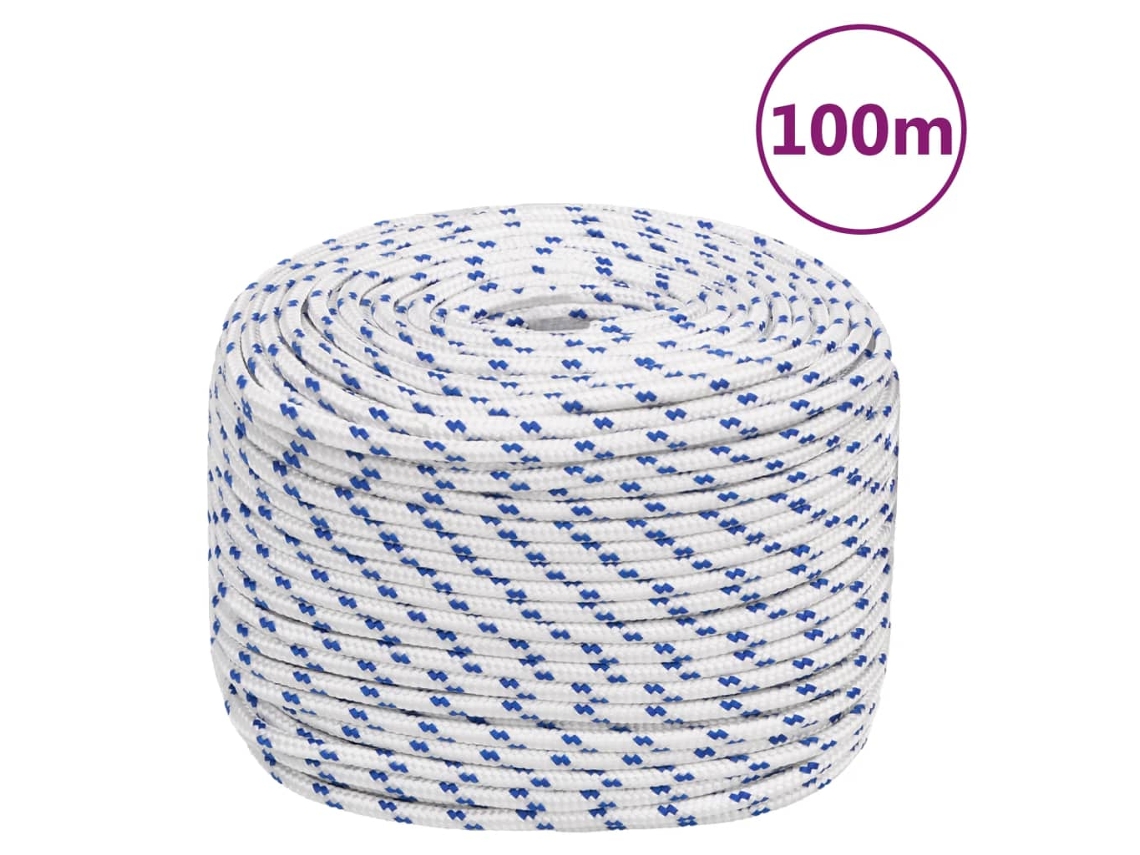 Vidaxl Corda De Barco 10 Mm 100 M Polipropileno Branco