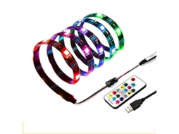 Fita Led Flexível, Formato De Arco-íris, 2 M, Alimentação Usb, Comando Remoto, Para Quarto, Televisão, Móveis, Festas E Ambiente Personalizado