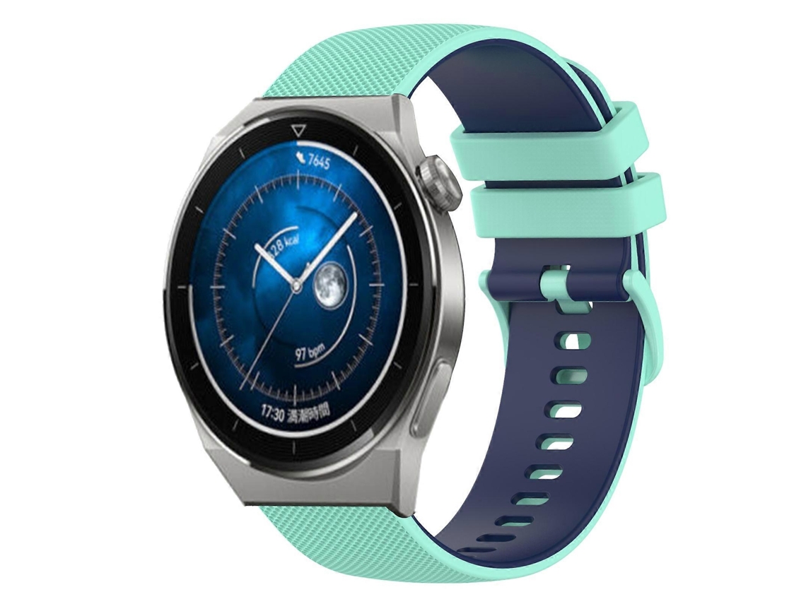 Pulseira De Silicone Quadriculada Bicolor Para Huawei Watch Gt3 42mm 20mm