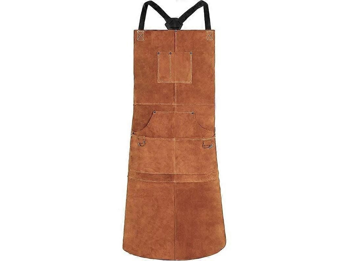 Avante Couro Genuíno: Estilo Vintage, Resistente Ao Calor E Bolsos Práticos Para Oficina, Jardim E Cozinha