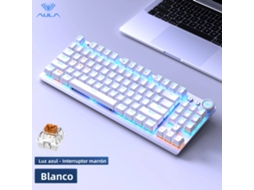 Teclado Mecânico Gamer Sem Fio De 87 Teclas (com Switches Brancos E Marrons) (2.4g/bluetooth/com Fio)