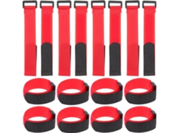 20 Abraçadeiras De Nylon Vermelhas Com Fecho De Velcro.