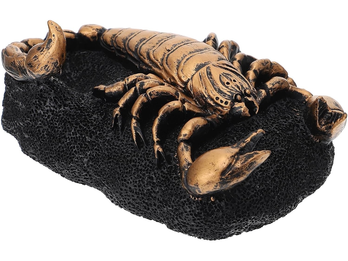 Suporte Esférico Resina Dourada Formato Escorpião Estável Durável Ideal Decoração Escritórios Elegantes Base GOKOCO