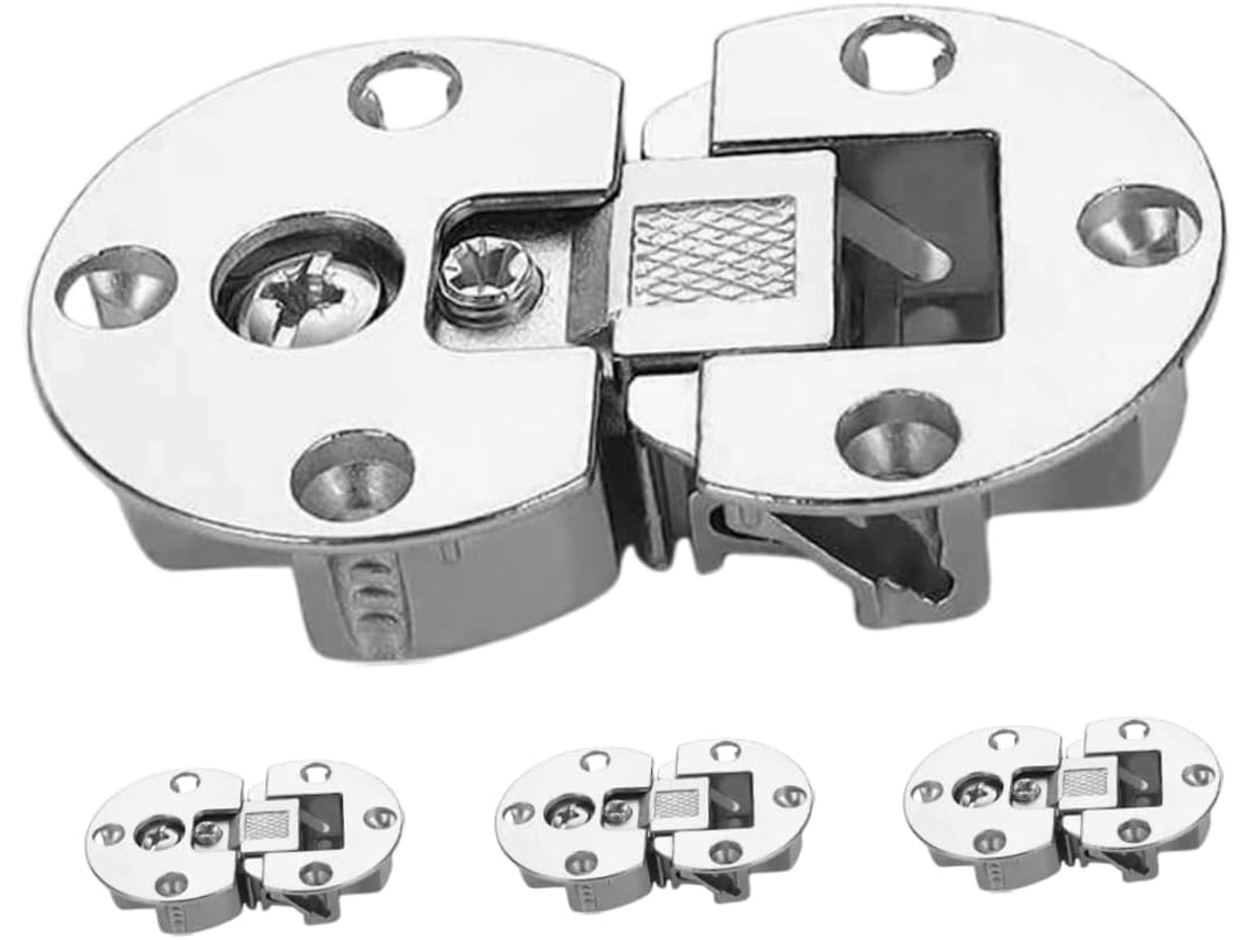 Conjunto De 4 Grandes Ocultas Para Portas Armário, Em 90 Graus, Metal,