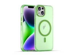 Capa Híbrida Translúcida Para Iphone 15 - Tpu E Pc Com Magsafe | Fosca - Verde