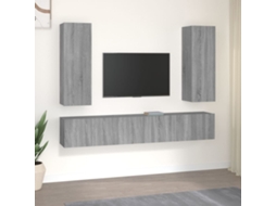 Vidaxl Conjunto Móveis De Tv 5 Pcs Madeira Processada Sonoma Cinza